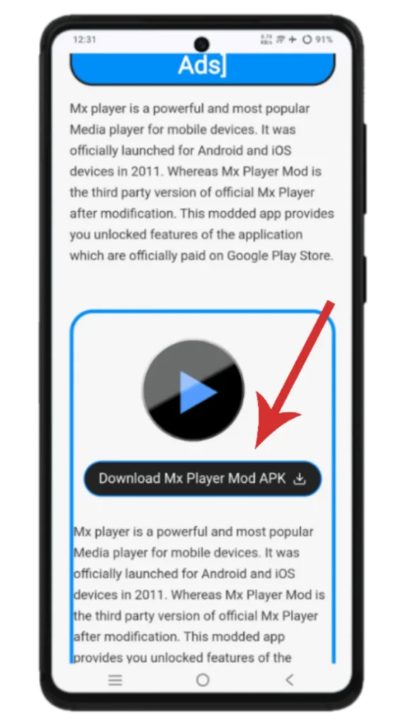Download mx player mod apk latest file
